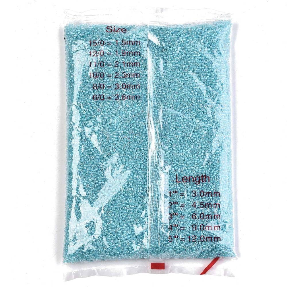 6/0 Glass Seed Beads Inside Colours Round Hole Round Transparent Colours Rainbow Sky Blue 6/0 4~5x2.5~4.5mm Hole: 1.2mm about 4500pcs/bag
