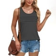 thumbnail image 5 of HAiming Womens Summer Tank Tops Sleeveless Round Neck Loose Blouse Plus Size Casual Solid Color Tunic Shirts, 5 of 9