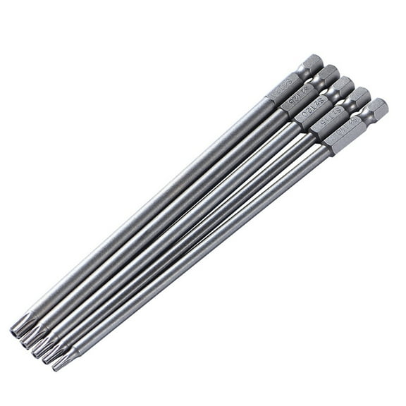 Himition 5 Pcs Torx Head Screw Driver Bit Magnetic Steel Torx Head Screwdriver Drill Set Bits