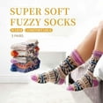 thumbnail image 2 of 5 Pairs Fuzzy Socks For Women Soft Cozy Fluffy Casual Thick Plush Comfy Sleep  Warm Winter Socks Gifts for Women, 2 of 6