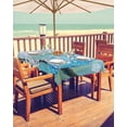 thumbnail image 2 of Outdoor Tablecloth with Umbrella Hole for Patio/Picnic/Party/Camping, Blue Owl Waterproof Table Cloth Rectangle Table Cover Washable, Watercolor Flower Bird on Branch 60"x 102", 2 of 7