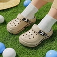 thumbnail image 5 of GPOECD Kids Clogs Lightweight Summer Sandals with Breathable Perforated Design Open Toe Beach for Easy Drying and Sole for Kids Boys Slippers 5-11Y 01_Khaki,10.5-11 Years, 5 of 6