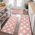 thumbnail image 2 of Pink Daisy Flower White Blooms Pattern Kitchen Rugs Sets Of 3,Kitchen Runner Rugs Non Skid Washable,Decorative Kitchen Floor Mats for Kitchen,Sink,Laundry,17"x30"+ 17"x47" + 17"x59", 2 of 6