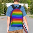 thumbnail image 4 of Rateoe Colorful Glitter Rainbow Pattern Student Backpack Water-resistant Backpack 15-inch Laptop Backpack Lightweight Adjustable School Backpack, 4 of 6