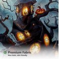 thumbnail image 6 of Halloween Shower Curtain Horror Castle Bat Evil Pumpkin Shower Curtains for Bathroom Halloween Full Moon Night Scary Haunted House Forest Bathtub Decorative Waterproof Fabric 72x72 Inch, 6 of 6