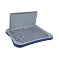 thumbnail image 2 of Bandeja para orinar para perros de interior, soporte para almohadillas para orinar, orinal con rejilla, inodoro portátil de entrenamiento para perros Azul oscuro gris, 2 of 10