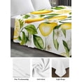 thumbnail image 6 of Lemon Yellow King Size Flat Sheet, Wrinkleproof & Fadeproof Cooling Flat Bed Sheet Only, Country Watercolor Floral Leaf Green White Breathable Soft Bedding Top Sheets 105 x 98 Inches, 6 of 8
