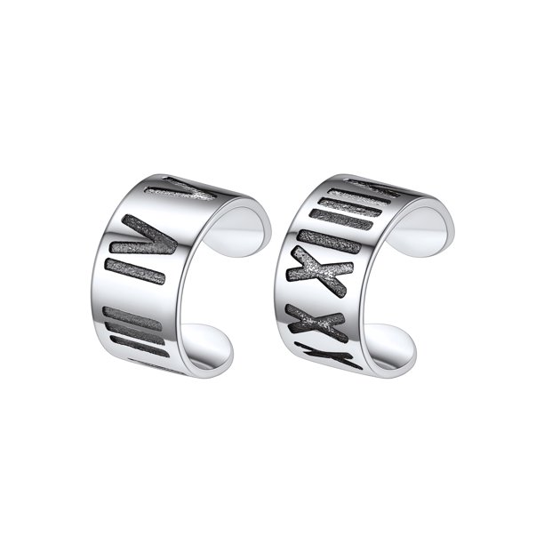 Brazalete de Plata de Ley 925 Silvora Sin Perforación Números Romanos para Mujeres Adolescentes