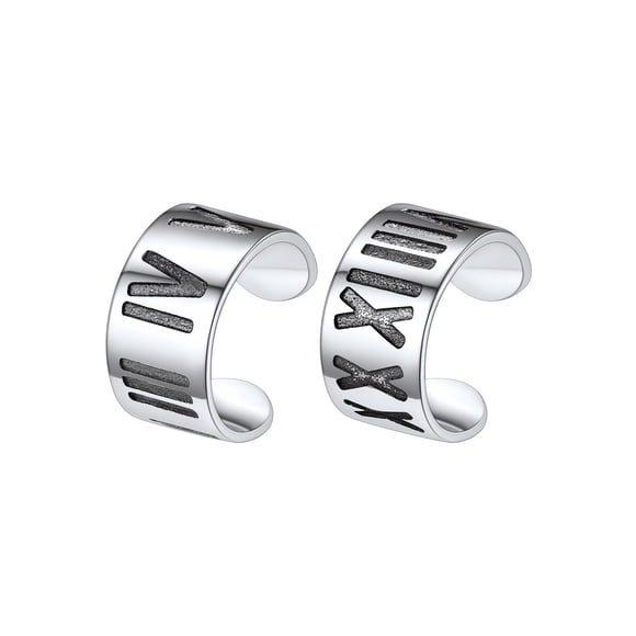 Brazalete de Plata de Ley 925 Silvora Sin Perforación Números Romanos para Mujeres Adolescentes