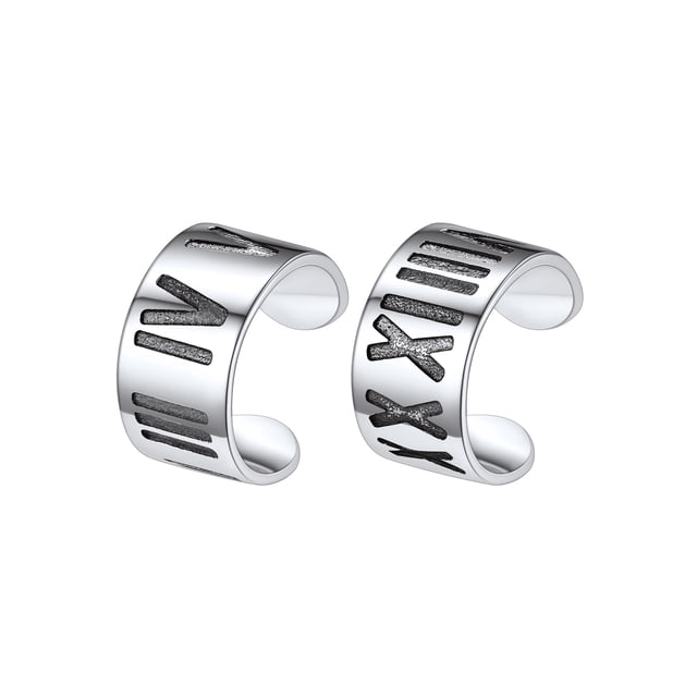 Brazalete de Plata de Ley 925 Silvora Sin Perforación Números Romanos para Mujeres Adolescentes