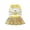 Yellow, variant on BemeyourBBs Baby Girl Back to School Outfit Kids Pre Kindergarten Outfits Toddler Baby Girl Summer Clothes Sleeveless Collared Button Tank Vest Tops and Book Pencil Printed Pleated Skirt Set