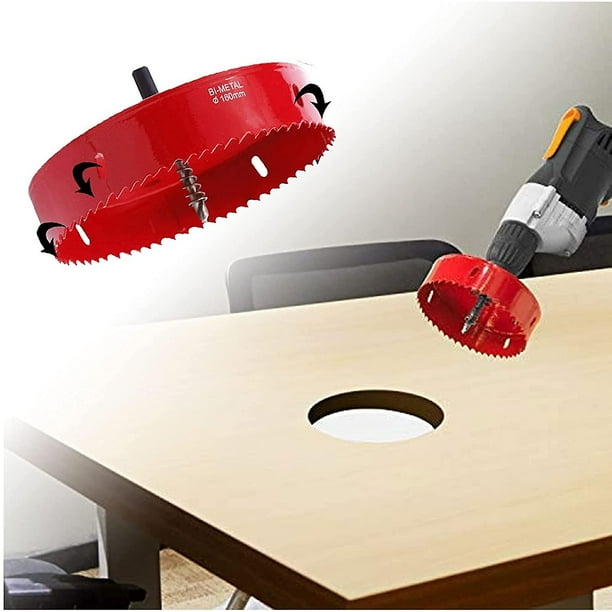 Saw hole drill outlet