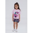 thumbnail image 2 of Disney Minnie Mouse Little Girls' 2-Piece T-Shirt and Shorts Set Minnie Pink Charcoal, 2 of 6