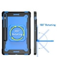 thumbnail image 6 of For Apple iPad 10th Gen 2022 Hybrid Armor 3in1 with 360 Degree Rotating Kickstand & Shoulder Strap Shockproof Cover ,Xpm Phone Case [ Black / Blue ], 6 of 6