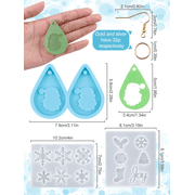 Kalolary Earring Resin Silicone Mold, Snowflake Mold Christmas Keychain Ornament Molds for New Year Jewelry Pendant DIY Craft Making
