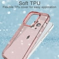 thumbnail image 3 of Compatible with iPhone 13 Pro Max Case, Clear Glitter Sparkle Soft TPU Shockproof Protective Cute Slim Thin Bling Sparkly Phone Cases Cover for Women Girls, Pink, 3 of 6