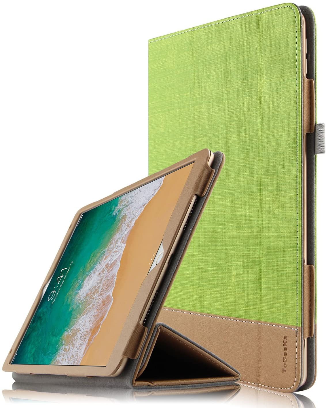 iPad Pro 10.5 Case ToGeeKa Lightweight Canvas + PU Leather Stand Case