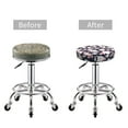 thumbnail image 3 of Uemuo Leaves Flower Pattern Round Bar Stool Seat Covers Washable Stool Cushion Slipcover Elastic Bar Chair Covers-12 inch, 3 of 7