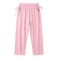 thumbnail image 5 of Rhuody Women Summer Pants Staight Leg Empire Waist Solid Color Shorts For Gym Workout Handsome Bottoms 3Xl Pink, 5 of 5