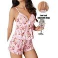 thumbnail image 3 of Avidlove Women Sexy Pajama Set Ruffle Sheer Mesh Lingerie Cami with Shorts 2 Piece Pjs Floral Sleepwear, 3 of 5
