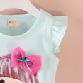 thumbnail image 4 of Toddler Girls Clothes 6M 12M 18M 24M 2T 3T 4T Summer Outfits Baby Kids Short Sleeve Cartoon Girl Print T-Shirt Tops Solid Shorts Sets, 4 of 6