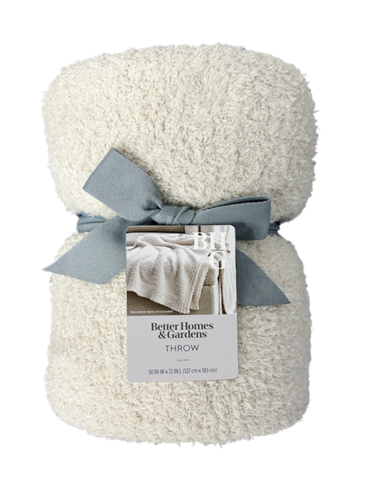 Better Homes & Gardens Beige Cozy Knit Throw, 50" x 72"