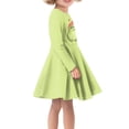 thumbnail image 2 of FKELYI Cartoon Mushroom Frog Long Sleeve Dress Size 7-8 Y Loose Kids Girls Swing Dress Long Sleeve Casual Midi Length Dress for School Home, 2 of 4