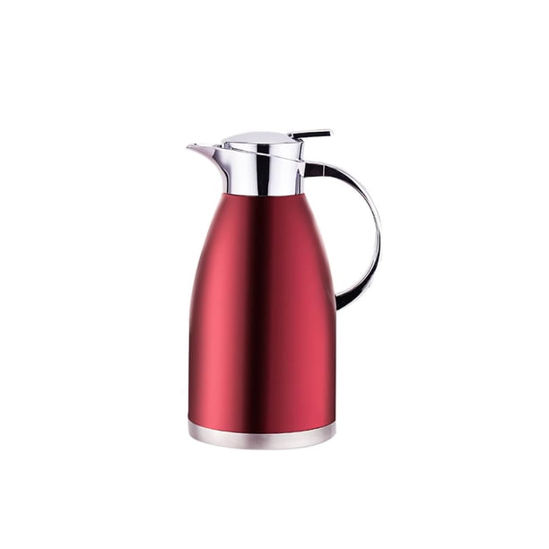 Moyic Botella de olla de aislamiento para el hogar, tetera térmica de café de acero inoxidable de gran capacidad, recipientes para frascos al vacío, Cocina y Comedor Rojo/1.8L Moyic HA027417-03