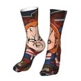 thumbnail image 3 of Lsque Chucky Print Women's Men's Novelty 16in Crew Socks Cotton Socks Knee High Socks for Walking,Running,Nurses,Pregnancy, 3 of 6