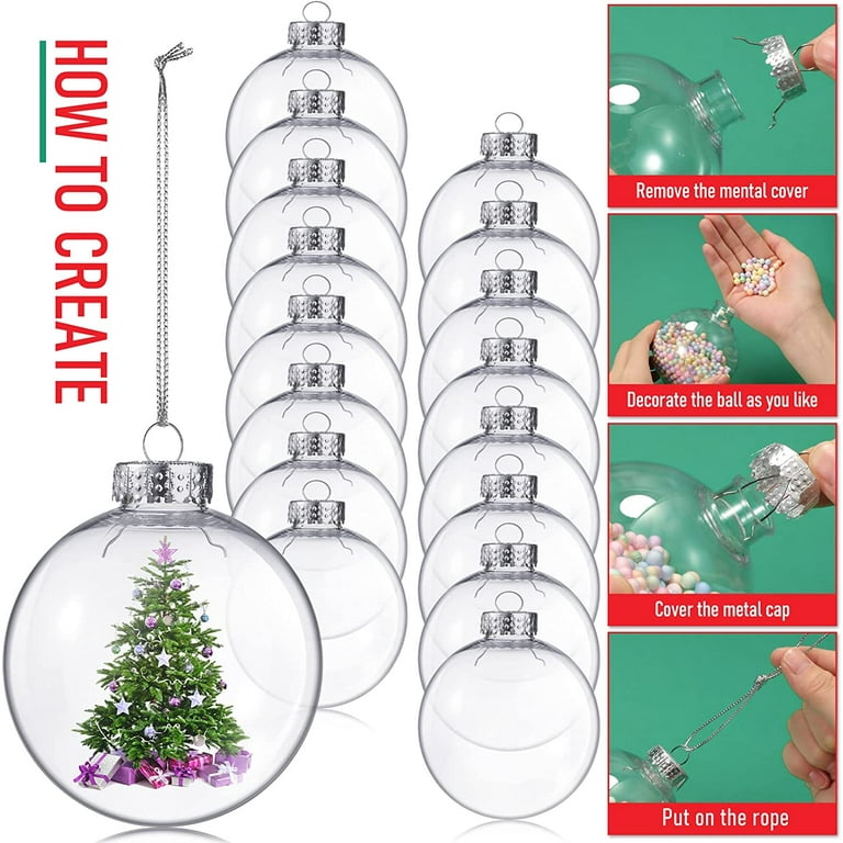 Christmas Decoration Ball Clear Plastic Ornaments Tree Fillable