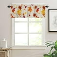 thumbnail image 3 of Maple Leaves Curtain Valance, Thanksgiving Fall Burlap Texture Background Short Rod Pocket Window Treatment for Living Room, Bedroom, Kitchen, Bathroom, 1 Panel, 54" W x 18" L, 3 of 5
