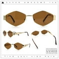 thumbnail image 2 of Hipster Retro Classic Diamond Shape Metal Rim Hustler Sunglasses Gold - Brown, 2 of 8