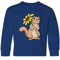 thumbnail image 3 of Inktastic Cute Chipmunk with Sunflower Long Sleeve Youth T-Shirt, 3 of 5