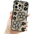 thumbnail image 6 of for iPhone Case,Luxury Crystal Bling Glitter Clear Flower Camera Lens Protection Soft Shockproof Phone Case (Silver,iPhone 15), 6 of 6