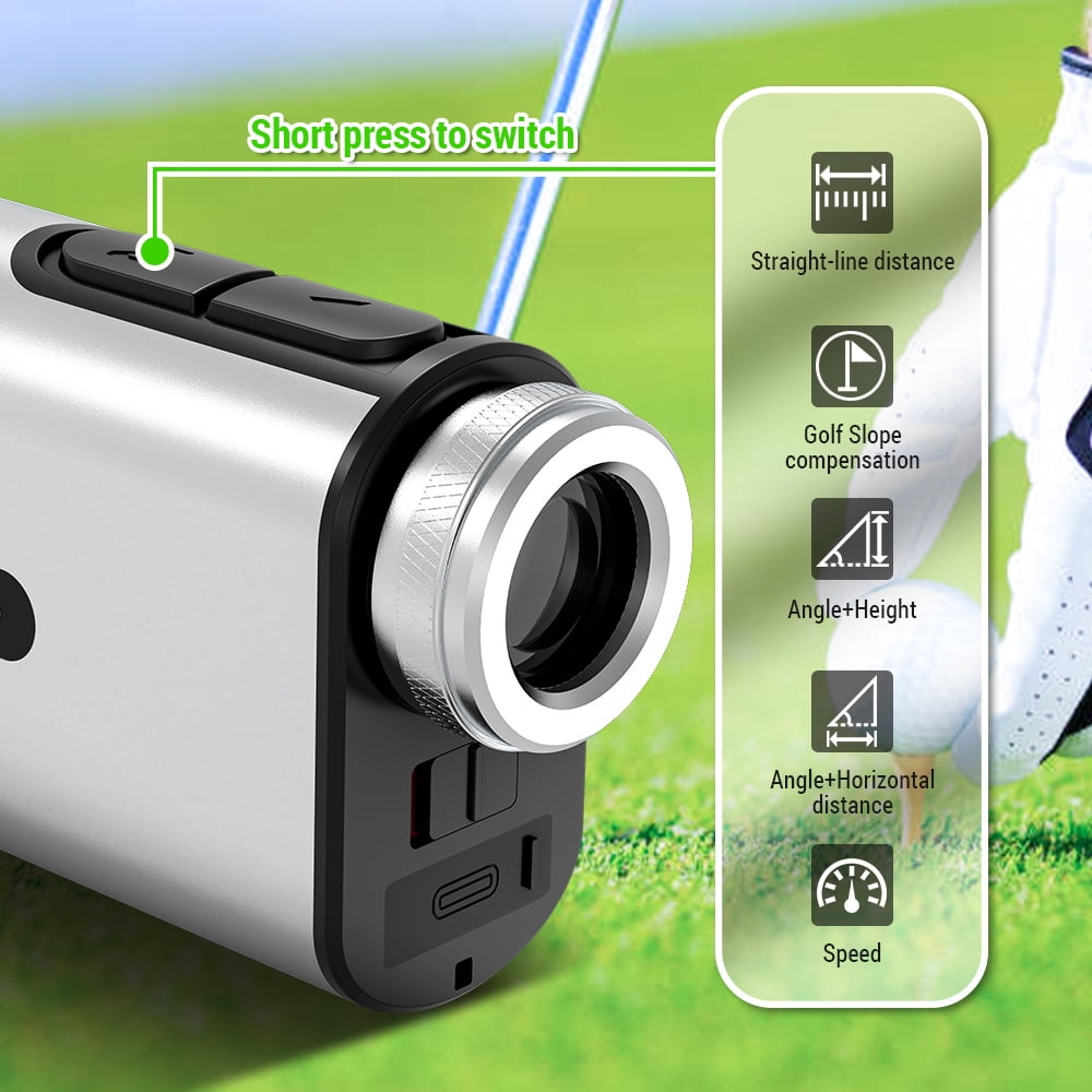 BOAYAL 6X Golf Rangefinder 1300 Yards Silver Metal Design, Flag Lock with Vibration Alert, Slope Switch, 750mAh Laser Range Finder for Golf Hunting