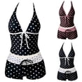 thumbnail image 4 of Women's Polka Dot Tie Side Bikini Set, High Waist Push Up Two Piece Swimwear, 4 of 4