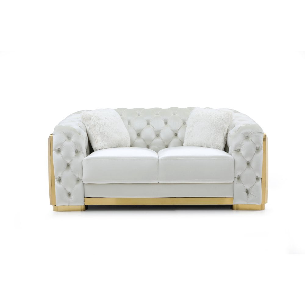 Glory Furniture Lexi Loveseat in Ivory Color
