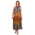 thumbnail image 2 of Bohemian Fashion Exotic Paisley Print Plus Size Halter Maxi Dresses, 2 of 10