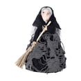 thumbnail image 2 of Kitchen Witch Doll,6.5 inch Handmade Witch with Broom,Vintage Folk Home Decor for Kitchen Halloween Ornament, 2 of 6