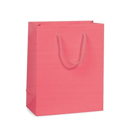 Coral Rose Matte Cub Gift Bags (100 Pack ) 8x4x10"