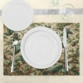 thumbnail image 3 of Ambesonne Leaf Print Place Mats Set of 4, Swirling Branches Ivy, Standard Size, Pale Brown Hunter Green, 3 of 5