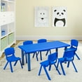 thumbnail image 3 of Gymax Kids Plastic Table and Stackable Chairs Set Indoor/Outdoor Classroom Home Blue, 3 of 10
