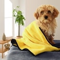 thumbnail image 3 of Toalla absorbente de vellón de coral para mascotas, de secado rápido, para baño de perros grandes, medianos y pequeños, toalla de baño suave para gatos, 3 of 6