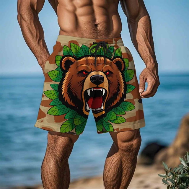 Kakii Men's Novelty Beach Shorts Quick Dry Swimwear Sports Running Swim Board Shorts