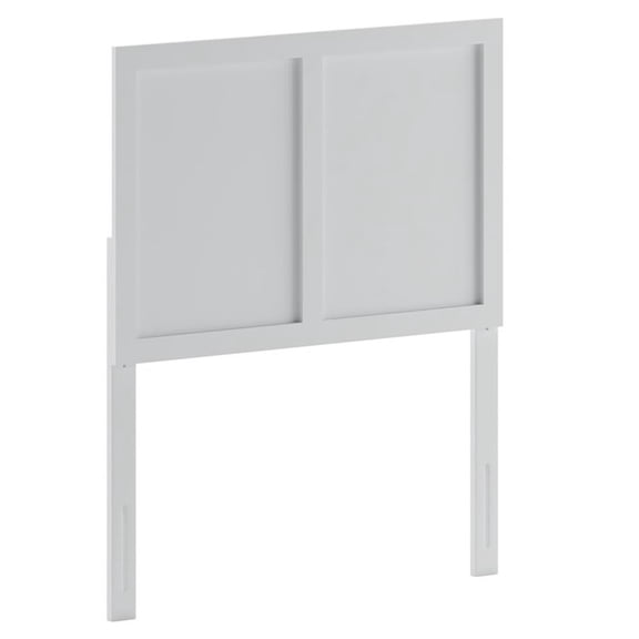 Pemberly Row Contemporary Full Size 3 Panel Wooden Headboard in White