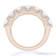 thumbnail image 2 of Round Cut Charles & Colvard Forever ONE 7-Stone Shared U-Prong Wedding Ring in 14k Rose Gold, 2 of 3