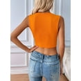 thumbnail image 4 of Women'S Sleeveless Crop Top Square Neck Tank Top Workout Fitness Summer Basic Tops 2025 Trendy Orange Color M, 4 of 6