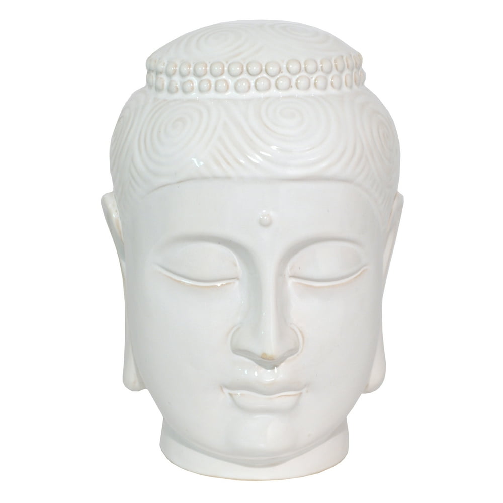 Ceramic Buddha Head White