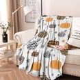 thumbnail image 2 of Fall Pumpkins Stars Pattern Round Blanket,Comfortable Soft Flannel Throw Blanket,All Season,Warm Lightweight Blankets for Sofa Bed Couch Living Room Chair 60"x60", 2 of 5