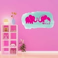 thumbnail image 3 of Babies Adorable Animal Wall Decal Decoration Mom Dad And Baby Cute Little Elephant Family Happy Playing Lasts Years and Easily Removable - Size: 40 In(W) x 24 In(H), 3 of 5